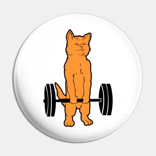 'Cat Deadlift Powerlifting' Awesome Cats Gym Gift Pin