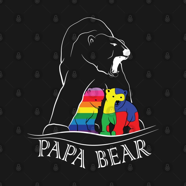 Papa Bear PRIDE and Autism Shirt by Ta'veren Tavern