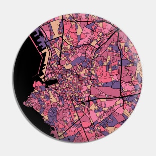 Marseille Map Pattern in Purple & Pink Pin