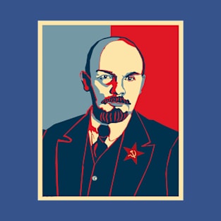 Lenin poster blue red T-Shirt