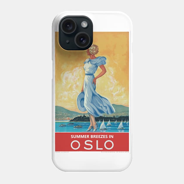 Summer Breezes in Oslo - Vintage Travel Poster Phone Case by Naves