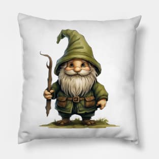 Whimsical Green Christmas Gnome Pillow