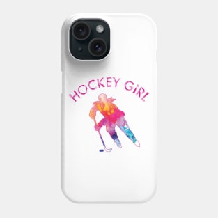 Hockey Girl Watercolor Phone Case