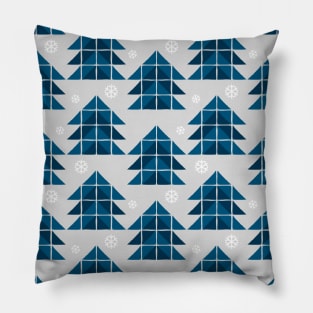 Blue spruce trees in the winter forest Pillow