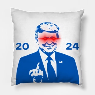 DARK TRUMP 2024 Dark Brandon Remix USA President (Blue Finger) Pillow