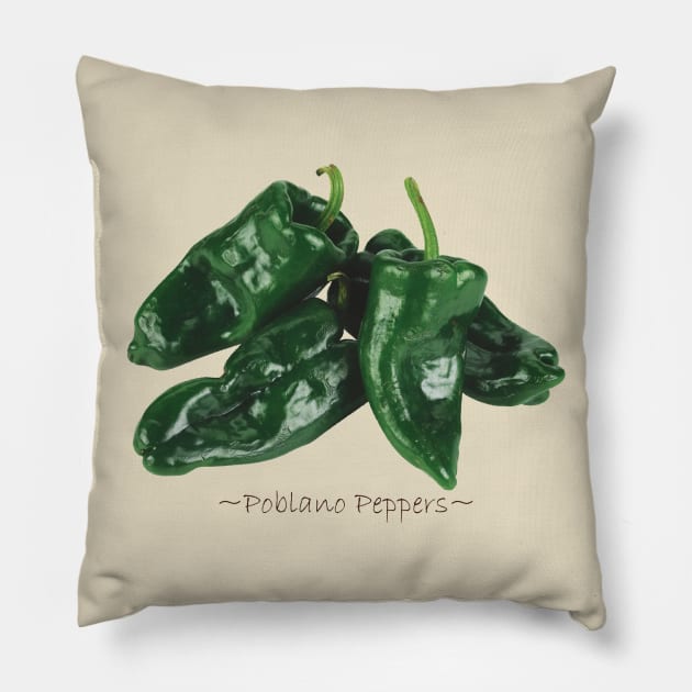 Poblano Peppers Dark Pillow by pasnthroo