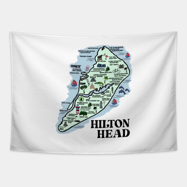 Hilton Head Map Tapestry by fiberandgloss