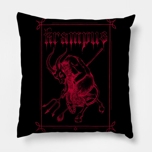 KRAMPUS Pillow by Oktobermoon13