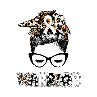 Retinoblastoma Awareness Warrior Women Glasse Messy Bun Leopard Bandana - Happy Mothers Day, Valentines Day T-Shirt