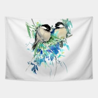 Chickadees Tapestry