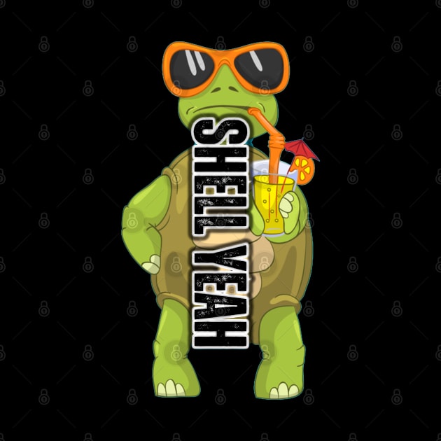 Shell Yeah – Funny Turtle Pocket Shirt in Black & White by InkBlissful