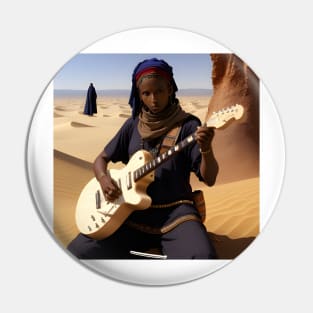 electric guitar touareg player in the desert landescape music heavy Pin