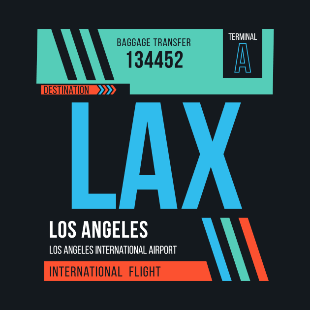 Los Angeles (LAX) Airport Code Baggage Tag by SLAG_Creative