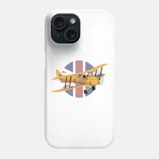 de Havilland DH.82 Tiger Moth British WW2 Airplane with British Flag Phone Case