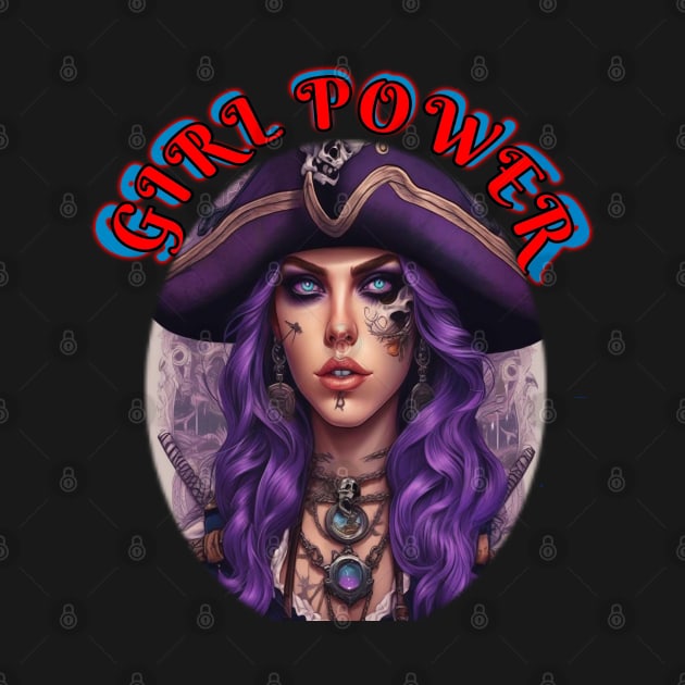 Girl power, purple pirate girl by sailorsam1805