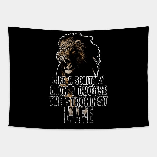 Lion Strong Life Motivation Tapestry by 8 Fists of Tees