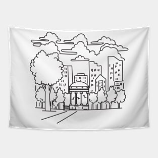 Boston Common in downtown Boston Massachusetts USA Mono Line Art Tapestry