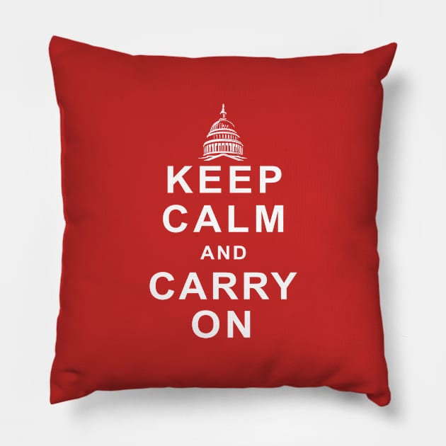 Capitol Keep Calm Pillow by NeilGlover