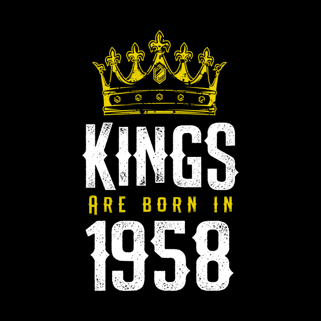 kings are born 1958 birthday quote crown king birthday party gift by thepersianshop