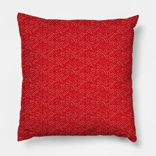 Ink dot scales - White dots on red Pillow