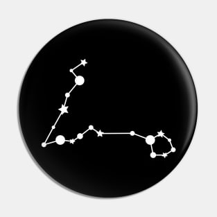 Pisces Zodiac Constellation in White Pin