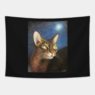 Moonstruck Absynnian cat Tapestry