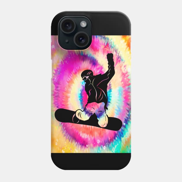 Tie dye snowboarder Phone Case by laurie3