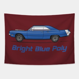 Bright Blue Poly Tapestry