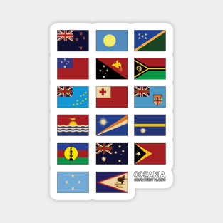 Oceania Country Flags Set Magnet