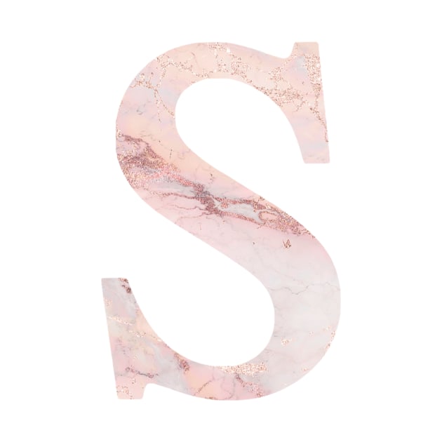 The Letter S Pink Marble Design by Claireandrewss