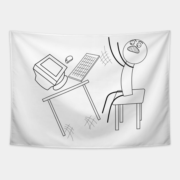 Table Flip Angry Rage Quit Desk flip Mad Angry Meme guy | Greeting Card