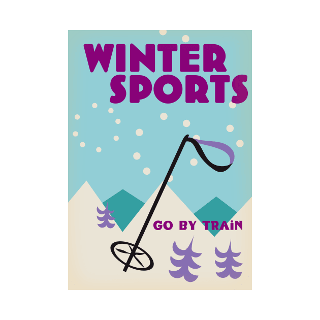 Winter Sports retro style poster by nickemporium1