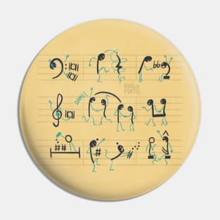 Notes dancing pentagrama (color edition) Pin