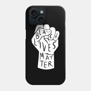 black lives matter | black power fist (white on black background) Phone Case