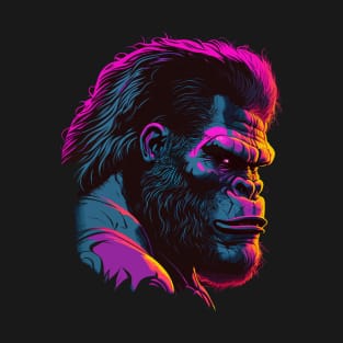 Synthwave Glitch Art Gorilla T-Shirt