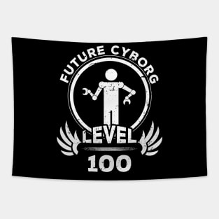 Level 100 Future Cyborg Sci Fi Fan Gift Tapestry