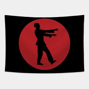 Walking Zombie Silhouette Tapestry