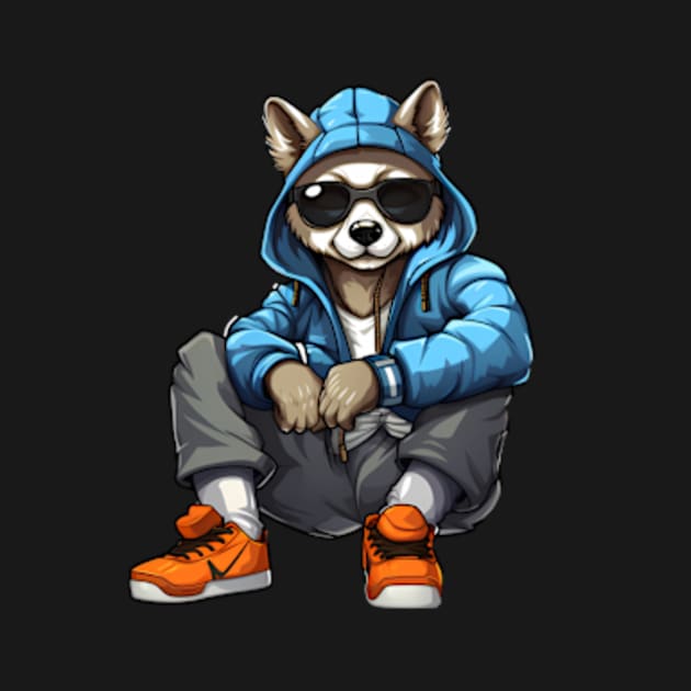 Hip pop dog wearing sunglasses and hoddie by mrsticky