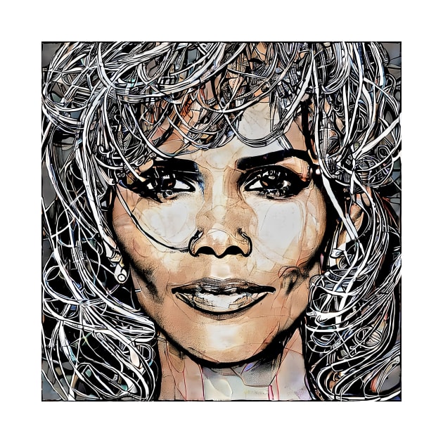 Vector sketch  of  Halle Berry by bogfl