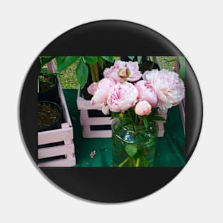 Pink Peonies in a Vase Pin