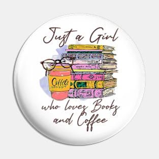 Retro Books Just A Girl Who Loves Books And Coffee Reading Pin