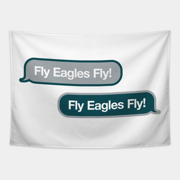 Fly Eagles Fly Text Message Tapestry by Rad Love
