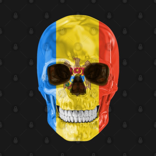 Moldova Flag Skull - Gift for Moldovan With Roots From Moldova by Country Flags