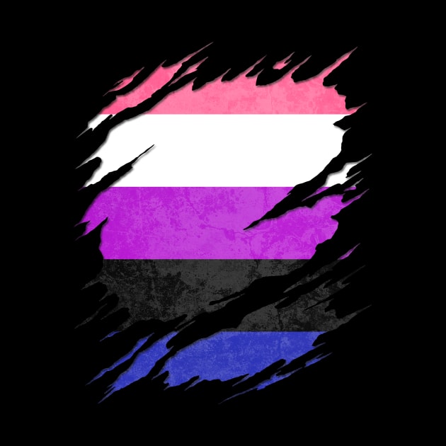 Genderfluid Pride Flag Ripped Reveal by wheedesign