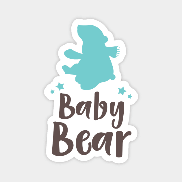 Baby Bear, Bear Cub, Cute Bear, Little Bear - Blue Magnet by Jelena Dunčević