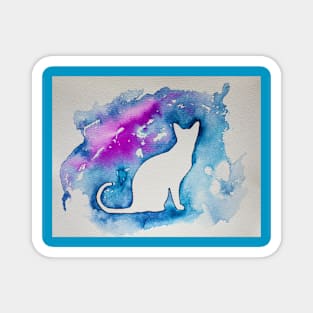 Cat in blue Magnet