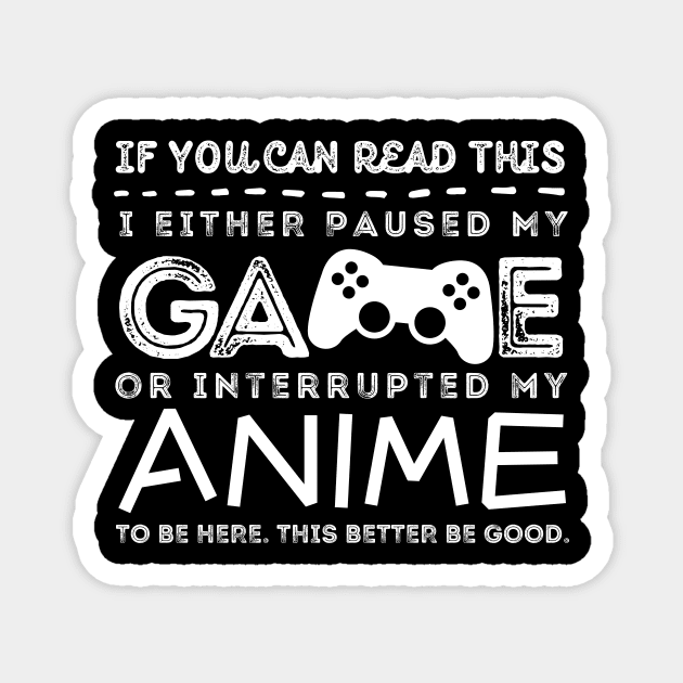 Anime And Gaming Lover Magnet by The WYLD Tribe