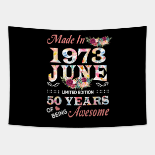 June Flower Made In 1973 50 Years Of Being Awesome Tapestry