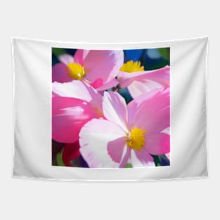 Pink Begonia Blossoms Tapestry