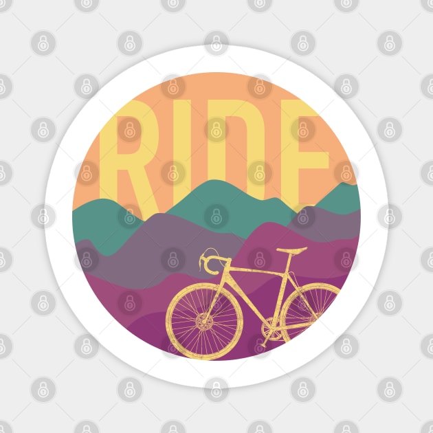 Ride - Cyclocross Bicycle Retro Colors Magnet by TheWanderingFools